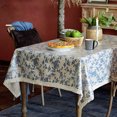 thumbnail image 5 of Mantel rectangular pastoral Mantel de tela de lino – Mantel lavable a prueba de polvo resistente a las arrugas para restaurante, picnic, comedor interior y exterior, floral (azul oscuro-150*260cm) Shuxiu Wang 9024719204727, 5 of 5