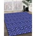 thumbnail image 3 of Ahgly Company Machine Washable Indoor Round Transitional Denim Dark Blue Area Rugs, 3' Round, 3 of 7
