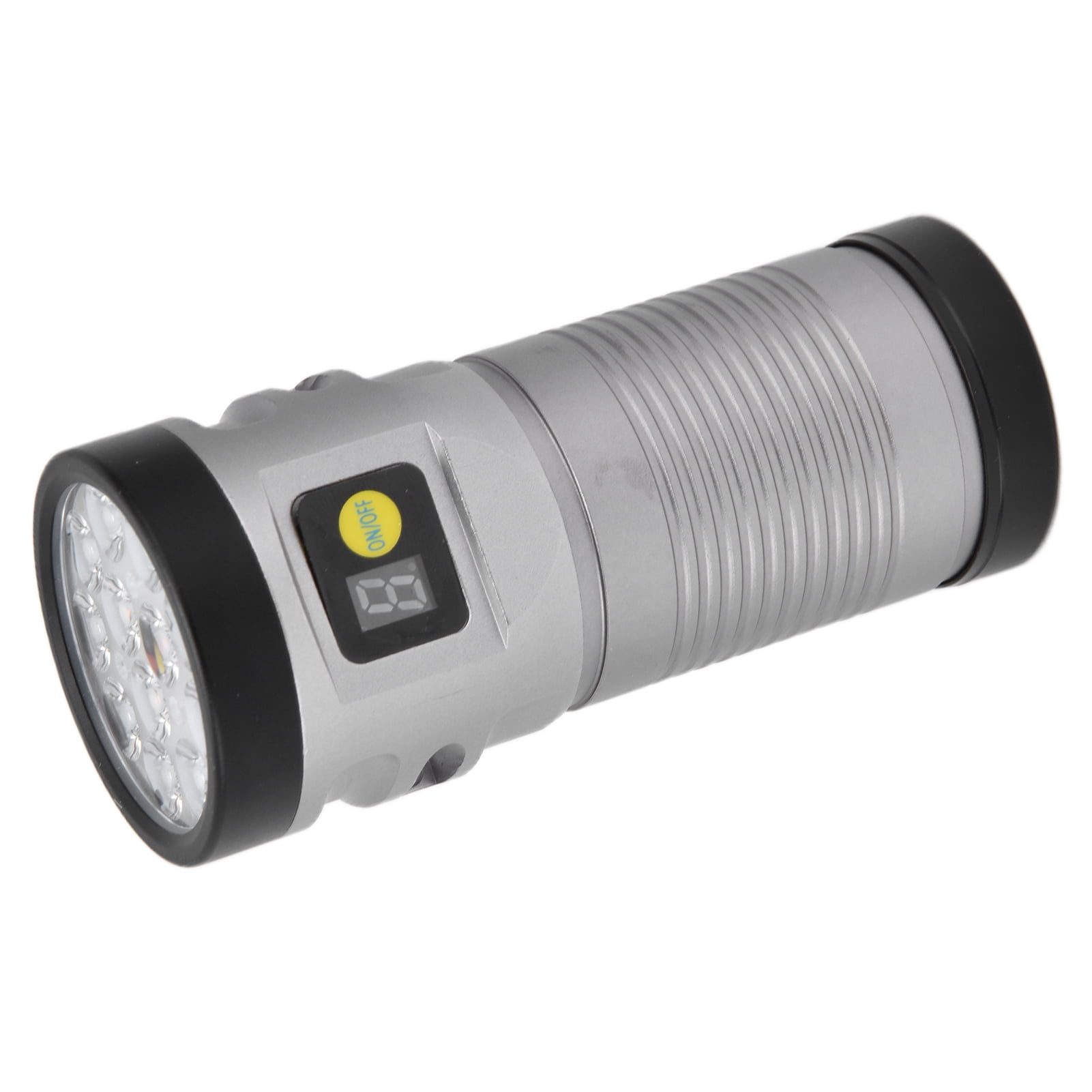 Riousery Brightest 12 LED Flashlight 3000 Lumens Type C Rechargeable 9000mAh Battery 8 Modes IPX67 Waterproof Multifunctional Outdoor Camping Emergency Light Long Range Handheld Torch Grey