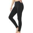 thumbnail image 2 of Woman Women’s 2 Pair Premium Cotton Wide Waistband Full Length Legging Tight Pant Black  2X (ZN 1873), 2 of 4