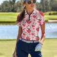 thumbnail image 4 of Whosucclay French Bulldog Puppy Strawberry Half Zipper Golf Short Sleeve Top, Polyester Polo Shirts Easy Care Elastic Tennis Shirts for Gym Outdoor Vacation Size X-Large, 4 of 10