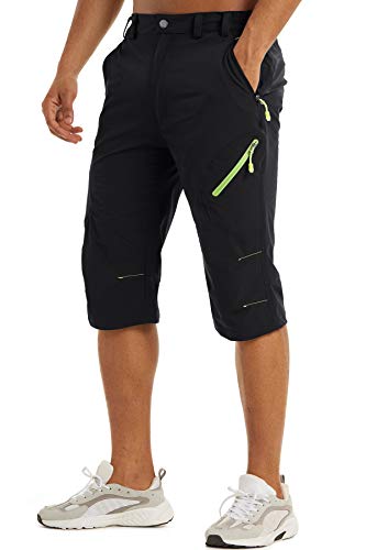 TACVASEN Menss 3//4 Shorts Cargo Hiking Shorts Three Quarter Walking Shorts Stretchy Quick Dry Shorts with Zip Pockets