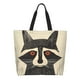 thumbnail image 1 of Balery Retro Raccoon Graphic Print Bolsa Tote Estilo Estético con Cremalleras, Bolsa de Hombro, Bolsa de Compras Grande y Plegable, 1 of 8