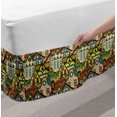 thumbnail image 2 of Retro Bed Skirt, Hand Drawn Old City in Colorful Tones European Buildings Featured Town Place Picture, Elastic Bedskirt Dust Ruffle Wrap Around for Bedding Decor, 4 Sizes, Multicolor, by Ambesonne, 2 of 2