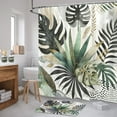 thumbnail image 3 of Ambesonne Green Bathroom Decor Set in a Gift Box, Exotics Scenario of Leaves, 4 Pcs, Teal Pale Khaki Fawn, 3 of 7