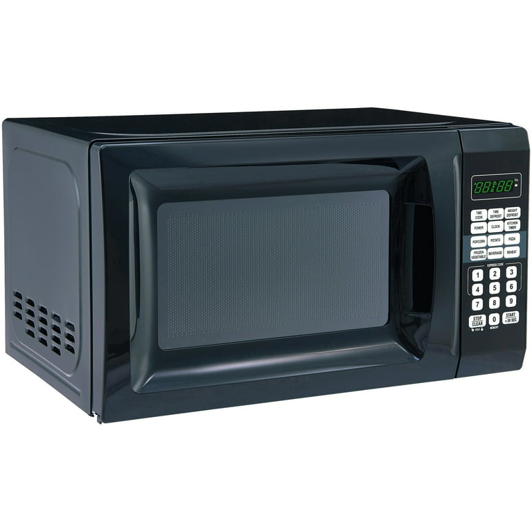Mainstays 0.7 Cu ft Countertop Microwave Oven, 700 Watts, Black, New