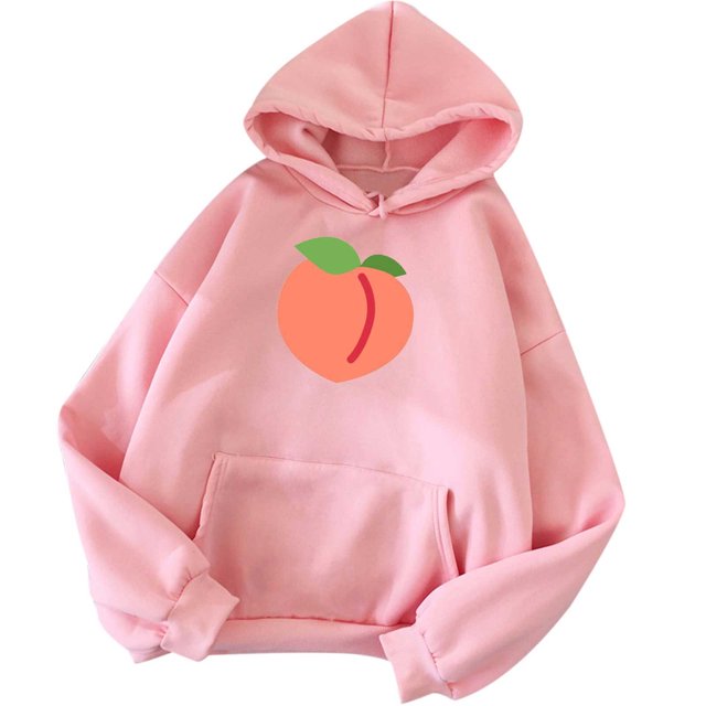 Suéter de manga larga informal con estampado de fresa suelto bonito para mujer Pompotops gfhjh24110