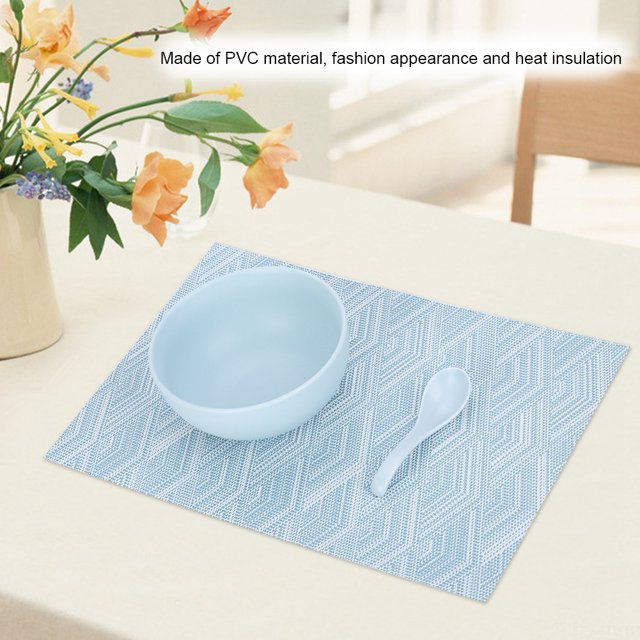 Alfombrillas rectangulares BuyweekMX para Mesa de Comedor 4 uds PVC Azul