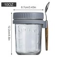 thumbnail image 3 of Sensch 10oz Overnight Oats Container Mason Jars with Lid and Spoon, Portable Airtight Oatmeal Cup with Measurement Marks, 2 Pack, 3 of 10