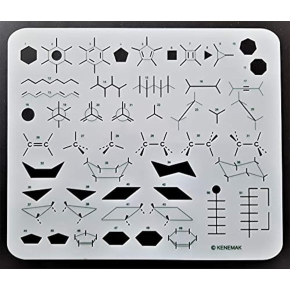 Plantilla de dibujo de moléculas con plantilla de química orgánica Kenemak