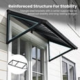 thumbnail image 6 of BACKYARD BEAUTIFUL Metal Awning 60" x 24", Front Door and Window Canopy with Powder-Coated Frame, Weather Resistant Sun and Rain Shelter for Patio, Entrance, Porch and Balcony, Dark Gray, 6 of 9