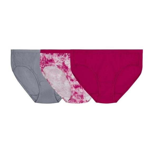 Hipster Fruit of the Loom para dama, Colección Algodón Premium, Multicolor, Talla 7, 3 Piezas