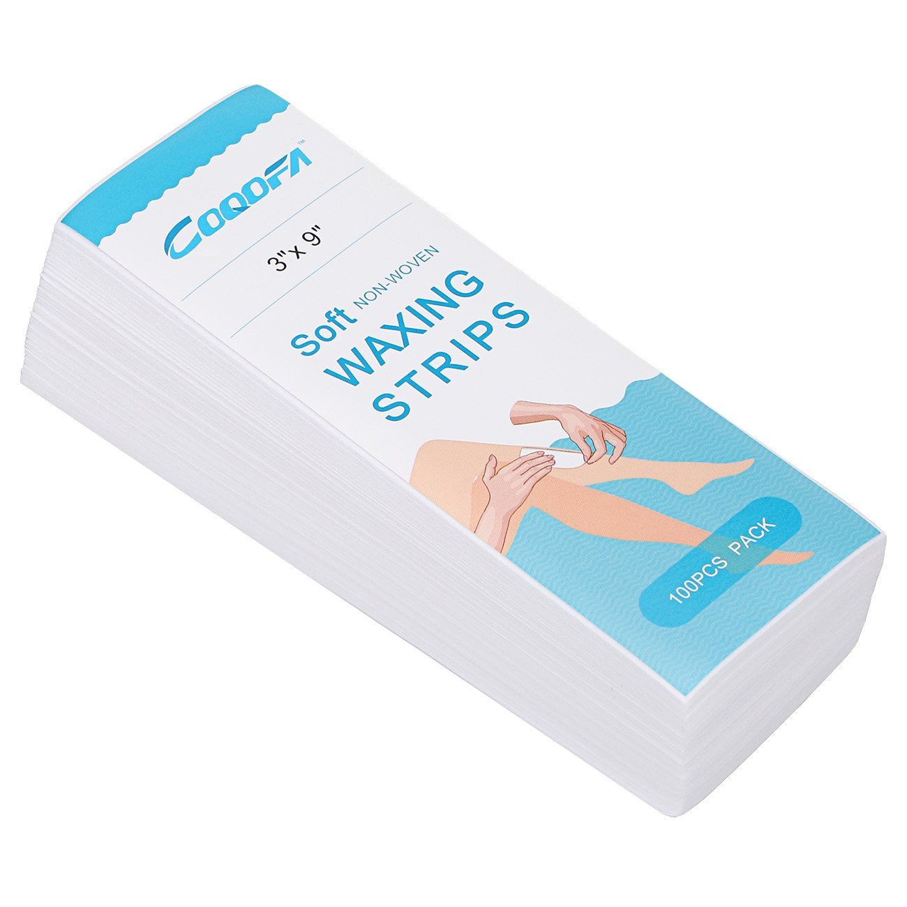 COQOFA Hair Removal Waxing Strips 100 Pcs Body and Facial Disposable