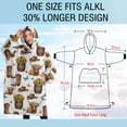 thumbnail image 4 of Oversized Wearable Blanket Hoodie,Highland Cow Barrel Boot Butterfly Pattern Sherpa Blanket Hoodie with Super Pockets,Super Warm Fuzzy Pullover for Women & Men, 4 of 6