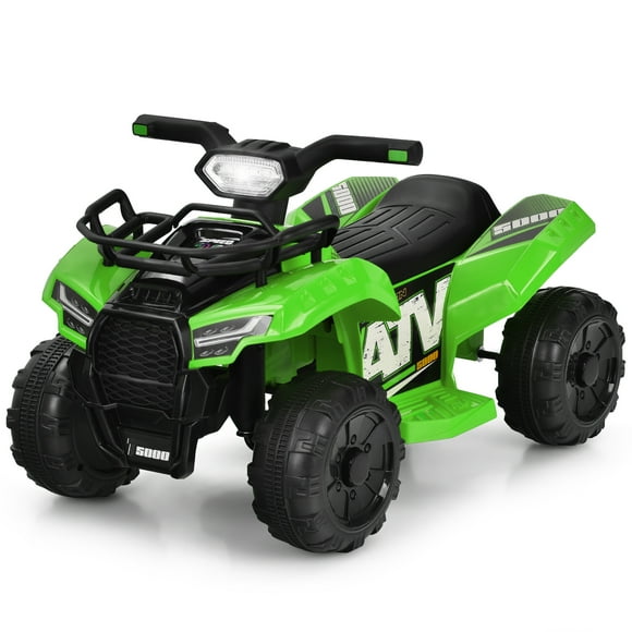 Gymax 6V 4 Wheels ATV Quad Ride On Car Kids Ride-On Toy w/ Music Horn LED Light Green