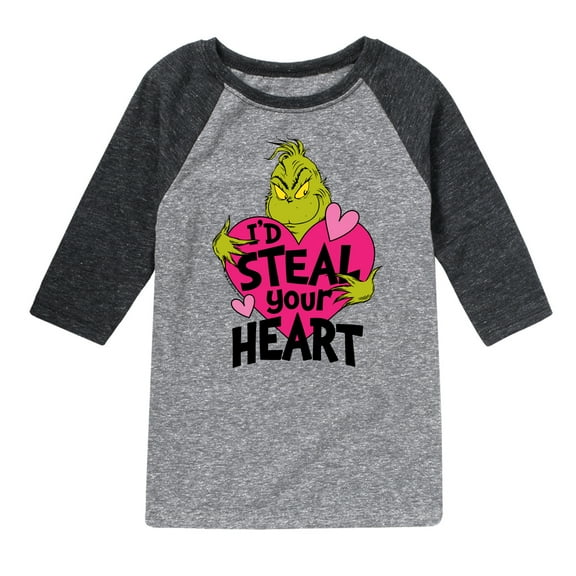The Grinch - I'd Steal Your Heart  - Toddler & Youth Raglan Graphic T-Shirt