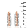 thumbnail image 4 of Gorgeous 0.02 Carat Natural Diamond Accent Greek Key Hoop Earrings In 14K Rose Gold Plated, 4 of 6