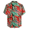 thumbnail image 2 of Leutsin Hommes Manches Courtes Imprimé Couleur Boutons Cardigan Chemise Casual Tops, 2 of 3