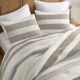 thumbnail image 3 of 3-Piece King/Cal King Stripe Textured Print Comforter Set,Neutral, 3 of 4
