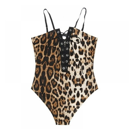 GOODLY Sexy Lace Up Deep V Neck Lace Bodysuit Lingerie Summer Ladies Babydoll Nightwear