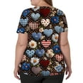 thumbnail image 4 of LHVUOA Valentine's Day Printed Scrubs Tops for Women Cute Heart Print Short Sleeve Nurse Working Uniforms Cartoon Pattern Tops with Pockets, 4 of 5