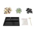 thumbnail image 4 of 3 Grid Succulents Stone Sand Table Ornament Japanese Zen Sand Garden Meditation Mini Zen Garden Kit Home Office Tabletop Decor for Concentration Relaxation, 4 of 9