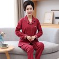 thumbnail image 1 of REDHOTYPE Pyjama Simple Mode Femme Manches Longues Pantalon Coton Grande Taille Col Rond Vêtements de Maison Deux Pièces, 1 of 2