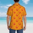 thumbnail image 4 of Fotbe Red Crab Camisa Hawaiana para Hombre Unisex – Camisa Casual de Verano con Botones de Manga Corta de Algodón y Lino,3X-Large, 4 of 7