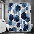 thumbnail image 2 of 70.87x70.87Inch Blue Shower Curtain, Modern Geometric Art Decor Waterproof Bath Curtain, Abstract Fabric Shower Curtain for Bathroom, 2 of 8
