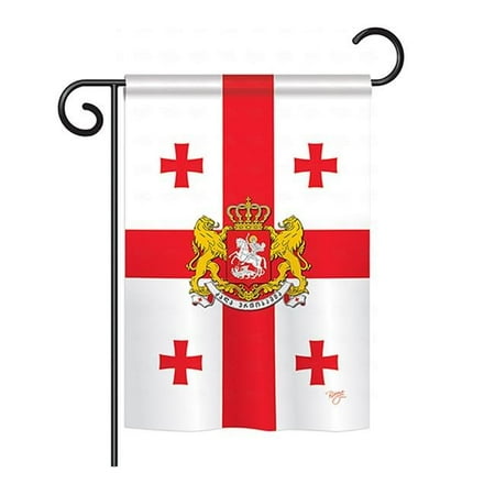 Breeze Decor BD-CY-GS-108212-IP-BO-D-US14-BD 13 x 18.5 in. Georgia Republic Flags of the World Nationality Impressions Decorative Vertical Double Sided Garden Flag Set with Banner Pole