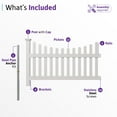 thumbnail image 5 of 3.5ft H x 6ft W (1 Panel + 1 Post) No Dig WamBam All American Scallop Top Fence Kit, White Vinyl Picket Fence, Easy Install Outdoor Fence for Backyard or Patio, DIY Decorative Fencing, ZP19041, 5 of 7