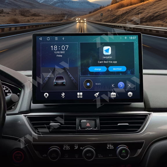 ZWNAV 13.3 inch Car Radio for Honda Accord 2018-2023 Wireless Carplay Android Auto Multimedia Player GPS Navigation Stereo Screen