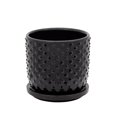 thumbnail image 1 of Sagebrook Home 5" Petit Pot à Pois avec Soucoupe, Noir, 1 of 1