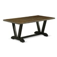 thumbnail image 3 of East West Furniture V-Style 6-piece Wood Dining Set with Linen Seat in Black, 3 of 8