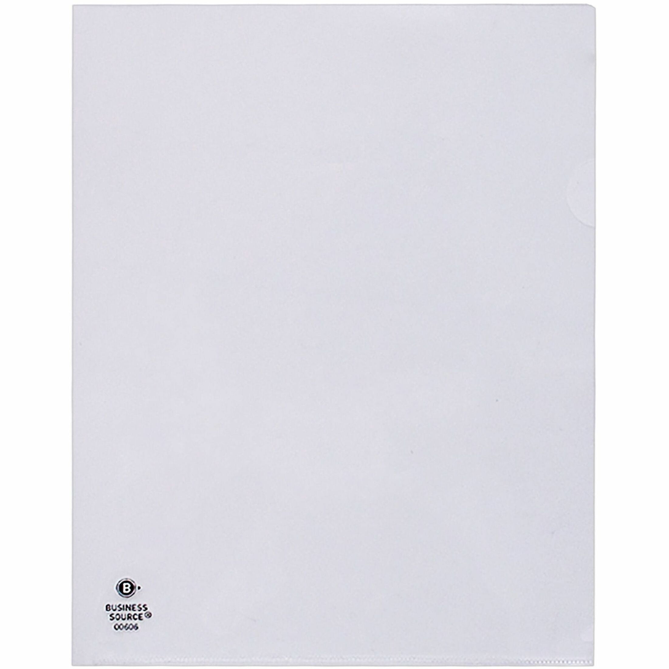 Business Source, BSN00606, Transparent Poly File Holders, 10 / Pack, Clear