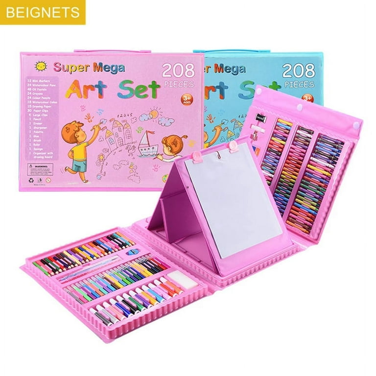  Art Supplies, 240-Piece Art Set Crafts Drawing Kits with Double  Sided Trifold Easel, Includes Sketch Pads, Oil Pastels, Crayons, Colored  Pencils, Gifts for Girls Boys Teen Ages 4-6-8-9-12 (Black)