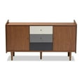 thumbnail image 4 of Baxton Studio Halden Mid-Century Modern Multicolor Walnut Brown and Grey Gradient Finished Wood 2-Door Dining Room, 4 of 7