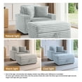 thumbnail image 7 of UIXE Oversized Accent Chair with Storage Ottoman & Cup Holder, Faux Fur Armchair Upholstered Indoor Chaise Lounge Chair for Living Room, Comfy Large Arm Chair Bedroom Reading Seat, Gray, 7 of 7
