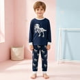 thumbnail image 2 of CAICJ98 Boys Pajamas Cotton Pjs Set Toddler Dinosaur 2 Piece Long Sleeve Sleepwear (6-7 Years,Dark Blue), 2 of 9