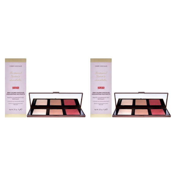 Pupa Milano Zero Calorie Chocolate Highlighter Palette - 001 Cherry Chocolate - Pack of 2 , 0.315 oz Highlighter