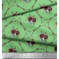 thumbnail image 2 of Soimoi Green Cotton Duck Fabric Leaves,Floral & Diamond Geometric Printed Fabric 1 Yard 44 Inch Wide, 2 of 3