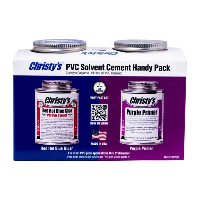 Adhesivo Christy's Red Hot Blue Glue, cemento de PVC, 237 ml, paquete