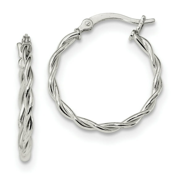 Primal Silver Sterling Silver Braided Hoop Earrings