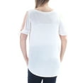thumbnail image 2 of RACHEL ROY Womens Ivory Tie Short Sleeve Scoop Neck Top Size: XS, 2 of 2