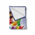 thumbnail image 2 of Birthday Soft Flannel Fleece Blanket, Presents Fun Balloons Curly Ribbons and Cake with Candles Stars Background Print, Cozy Plush for Indoor and Outdoor Use, 70" x 90", Multicolor, by Ambesonne, 2 of 6