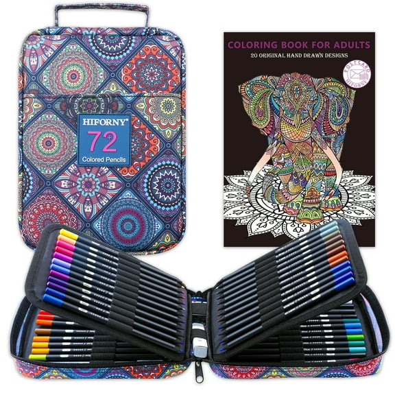 HIFORNY Black Edition Colored Pencils Set – 72 Count, Artists Soft Core, Art Supplies for Adults and Beginners