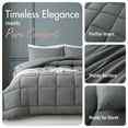 thumbnail image 3 of Twin Size 2-Piece All-Season Down Alternative Comforter Set Dark Gray | Comforter + Pillow Cases Bedding Set | Hotel Grade Bed in a Bag by KINMEROOM, 3 of 6