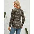 thumbnail image 6 of ZHENWEI Womens V-Neck Puff Long Sleeve Pleated T-Shirts Fashion Fall Tops Casual Tunic Blouse, 6 of 6