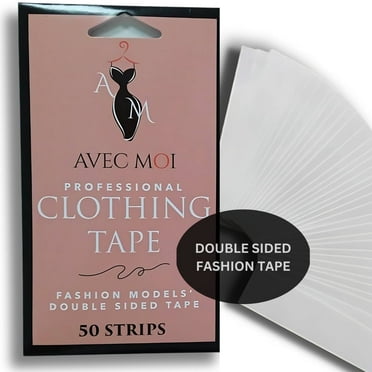 Avec Moi Clear Fashion Tape Double-Sided Strips, 50 Count