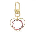thumbnail image 1 of Chinese red carp fish animal Llavero de metal en forma de corazón dorado, 1 of 3